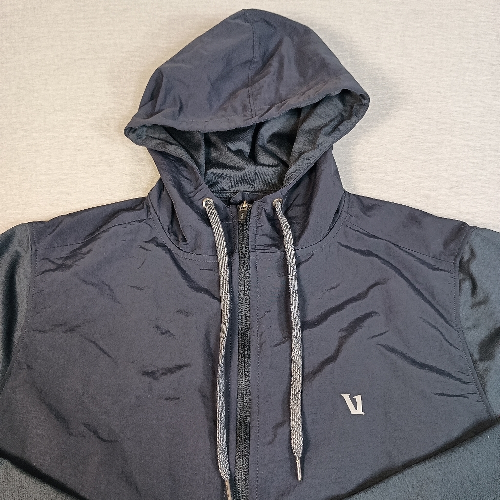 Vuori Sunday Element Men M Blue Performance Full Zip Hood 4 Way Stretch Jacket - Picture 4 of 7